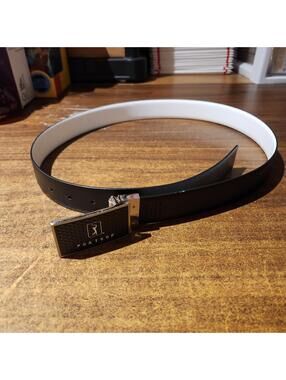 PGA Tour Belt Logo Buckke Bonded Leather Men's Black Size 38 NEW Golf Belt